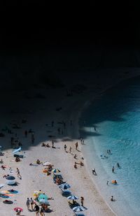 Aerial view of people at beach