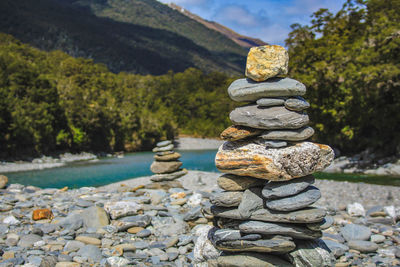 Stack of stones in river