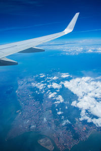 Aerial view of sea against sky