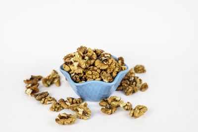 High angle view of food on white background