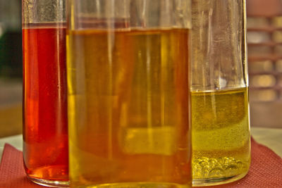 Close-up of beer in glass