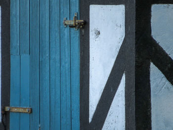 Close-up of closed wooden door