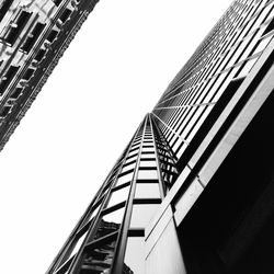 Low angle view of modern building against clear sky