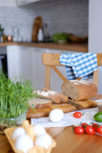 Close-up of food on table