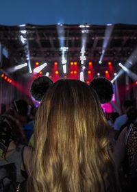 Rear view of people at music concert