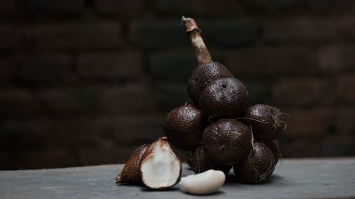 Close-up of fruits on table