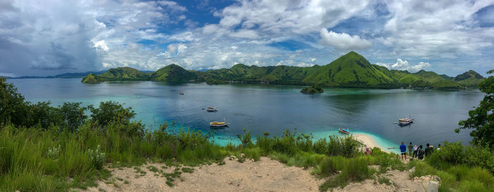 Panoramic view of lake against sky