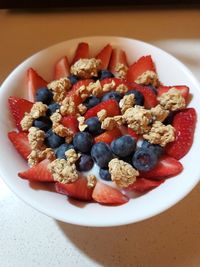 Close-up of breakfast served in bowl