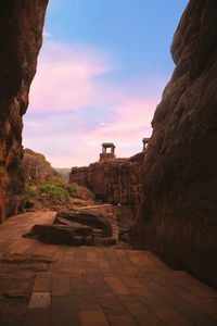 Rock formations at sunset