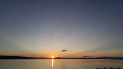 Scenic view of sunset over river