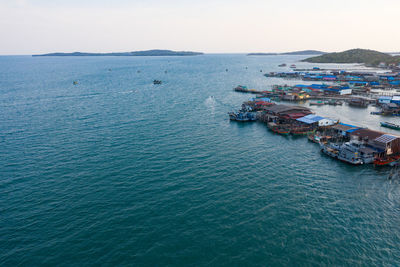 High angle view of sea against sky