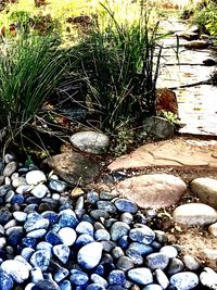 Close-up of pebbles on beach