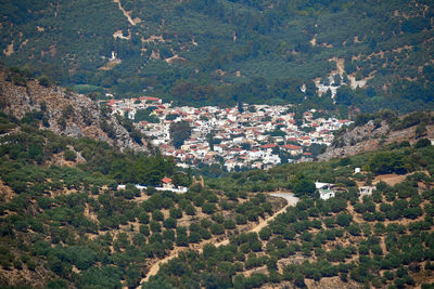 High angle view of townscape