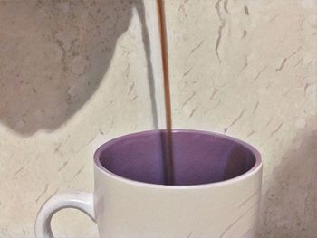 High angle view of drink