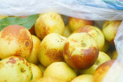 High angle view of fruits for sale in market