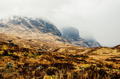 Scenic view of mountains against sky