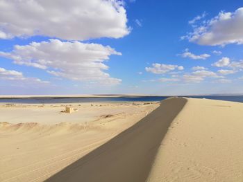 Scenic view of desert against sky