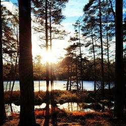 Sunset over lake