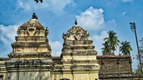 Low angle view of temple building against sky