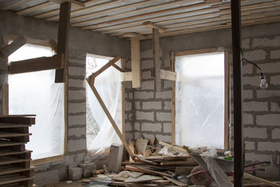 Interior of abandoned building