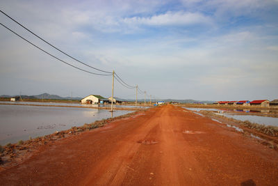 Road by land against sky