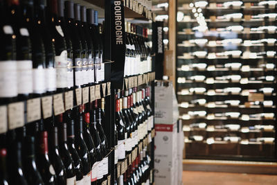 Row of wine bottles