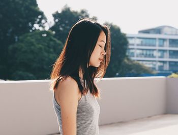 Portrait of young woman