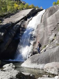 Scenic view of waterfall