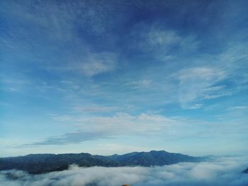 Low angle view of clouds against blue sky