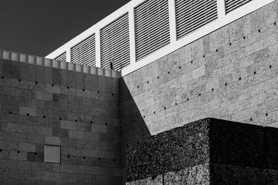 Low angle view of building during sunny day