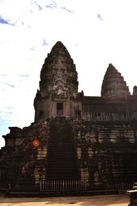 Low angle view of temple against sky