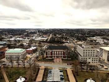 High angle view of cityscape against sky