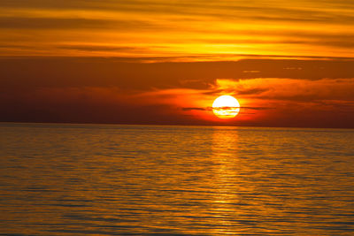 Scenic view of sunset over sea