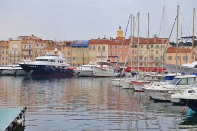 Boats in harbor