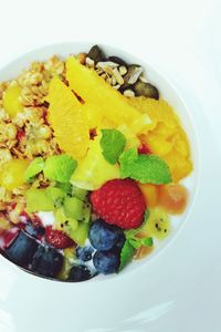 High angle view of breakfast served in bowl