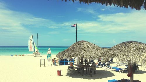 Panoramic view of beach against sky