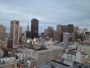 Cityscape with buildings in background