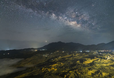 Milky way of yuanyang rice terrace, yunnan, china