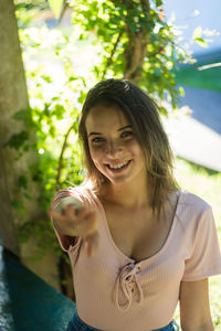 Portrait of smiling young woman