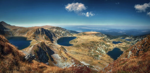 Panoramic view of mountains against sky