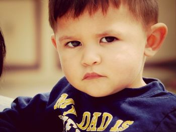 Close-up portrait of cute boy