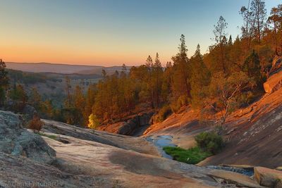 Scenic view of landscape at sunset