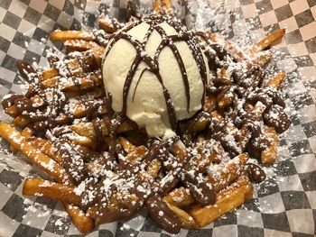 Close-up of ice cream in plate
