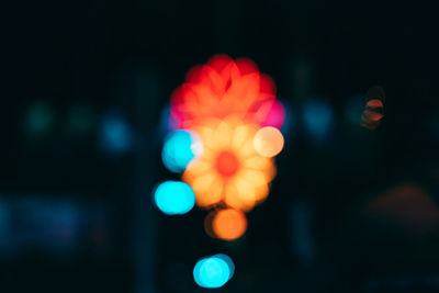 Defocused image of illuminated lights