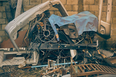 Damaged chairs in abandoned building