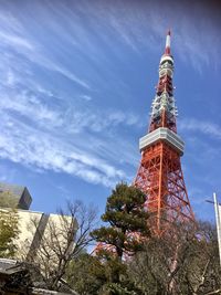 Low angle view of tower against sky