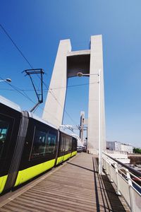 Tram crossing bridge