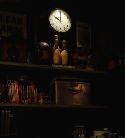 Interior of illuminated clock