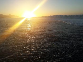 Scenic view of sunset over sea
