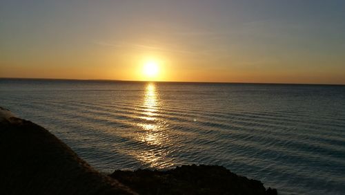 Scenic view of sea during sunset